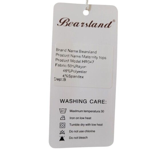 Bearsland Maternity XL Nursing Top Long Sleeve Oatmeal Layered Stretch F11.1 - Picture 4 of 13